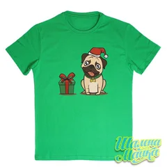 собака, dog, Новый Год, Мопс